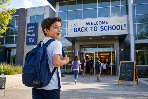Smiling Student Welcomed Back to School Year