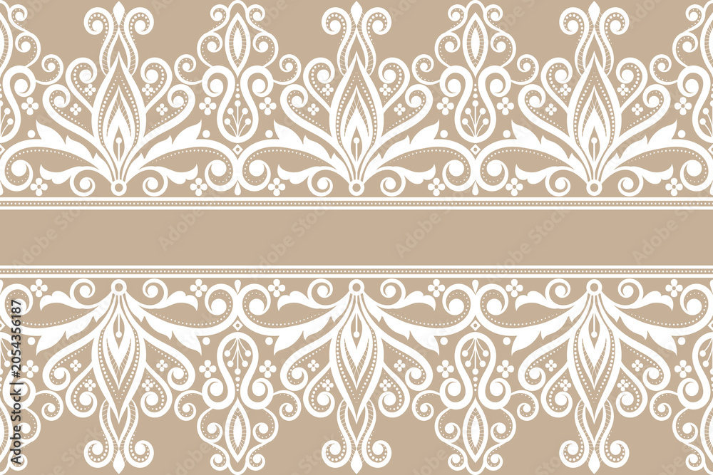 Obraz premium Damask pattern background Geometric ethnic oriental ikat seamless pattern traditional Design for background, carpet, wallpaper, clothing, wrapping, Batik, fabric, illustration embroidery.