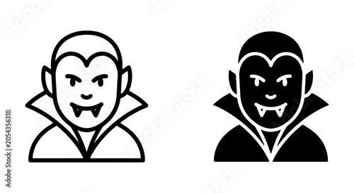 Foto Vampire Icons, Gothic Character Illustrations, Spooky Halloween Symbols, Horror