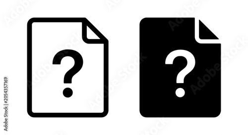 Foto Question Mark Icons, Document Symbols, Information Graphics, Inquiry and Uncerta
