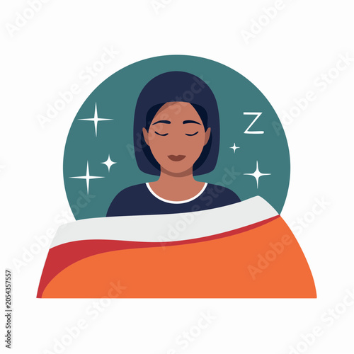 Woman Sleeping Peacefully Under Blanket