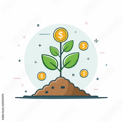 Money Tree Growing Coins