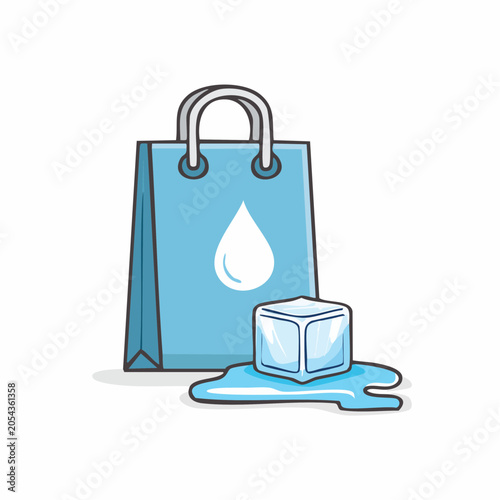 Shopping Bag with Melting Ice Cube
