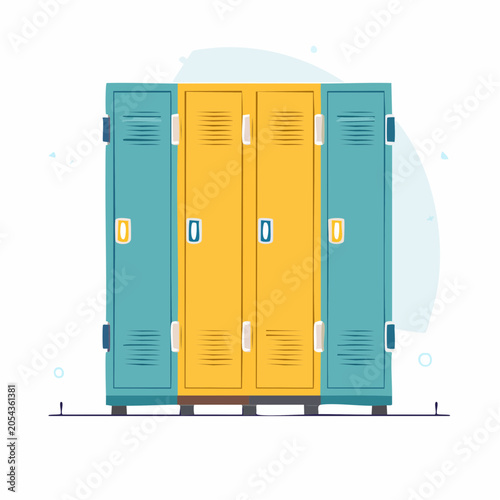 Row of Colorful Lockers