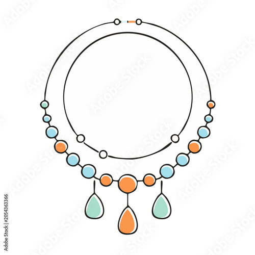 Flat Design Necklace Illustration