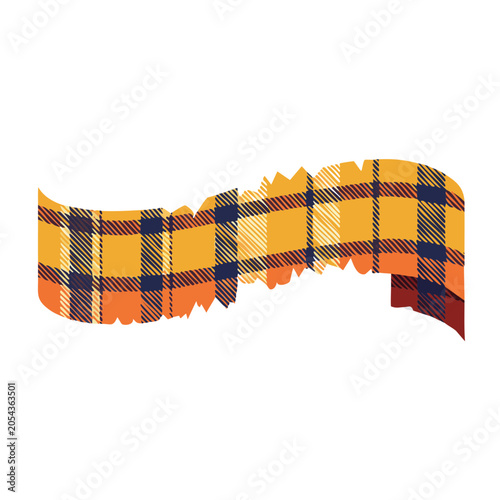 Scottish Tartan Ribbon Flat Design Vector