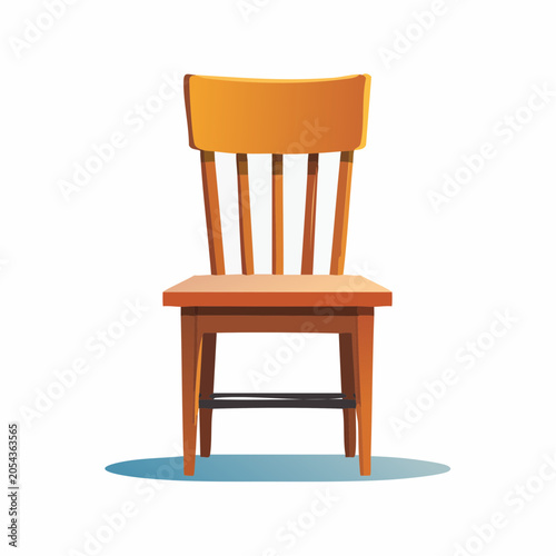 Wooden Dining Chair Illustration