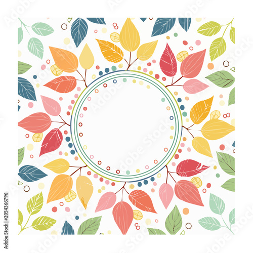 Autumn Leaf Border Vector Illustration