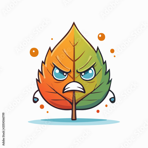 Angry Autumn Leaf Character