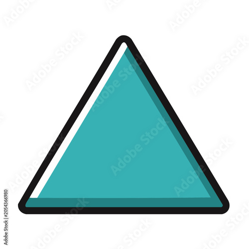 Teal triangle geometric shape flat design