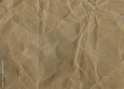 Crumpled cardboard kraft paper texture