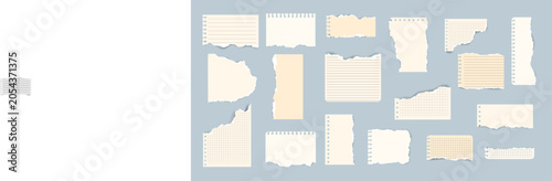 Принти на полотні Torn note paper pieces collection