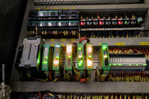 Fotografie Programmable logic controller system with communication modules operating in nor