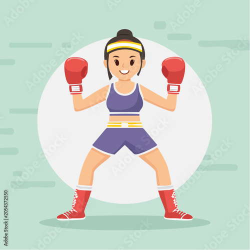 Female Boxer Ready to Fight