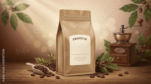 Coffee Packaging Mockup Vector Illustration Ai Generated