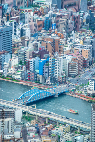 Photography Aerial view of Tokyo on a spring day