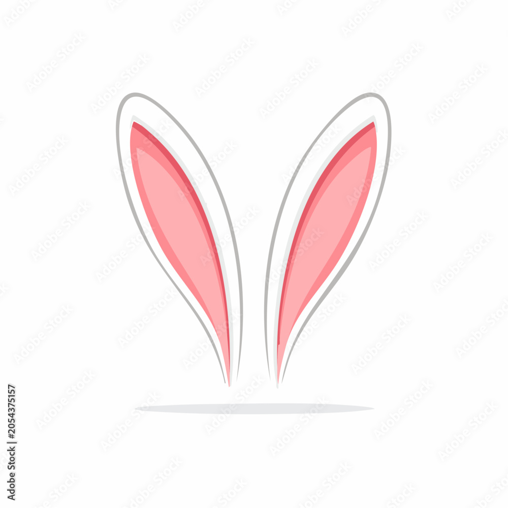 Fototapeta premium Cartoon Rabbit Ears Illustration