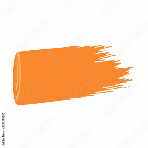 Orange Paint Brush Stroke