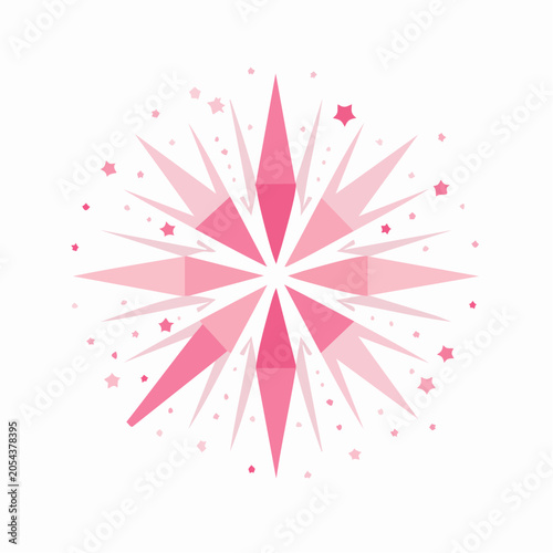 Pink Starburst with Confetti