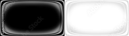 Obraz na płótnie Abstract warped screen distortion frame overlay on black and transparent backgro