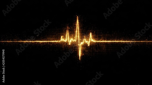 Stunning photo of glowing heartbeat line over a dark textured background displaying vitality.