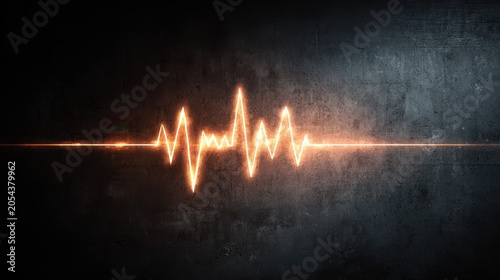 Stunning photo of glowing heartbeat line over a dark textured background displaying vitality.