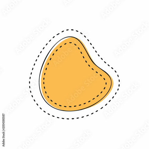 Abstract Organic Shape with Stitched Border