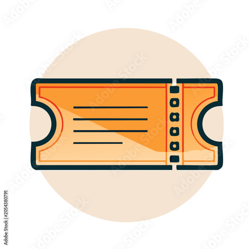 Orange Ticket Flat Design Vector