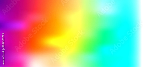Grainy noisy textured abstract background featuring a vibrant multi-color rainbow gradient transition with soft smooth artistic blending effects