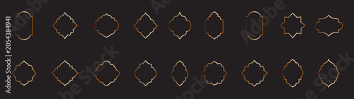 Set of Islamic shape window frame in flat style, vector illustration