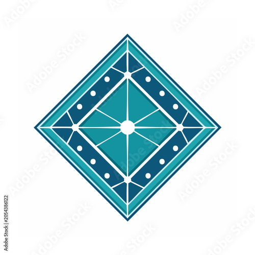Teal Geometric Tile Pattern Vector Design