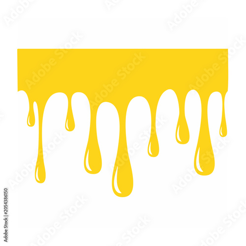 Yellow Dripping Paint Vector Illustration
