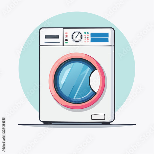 Cartoon Washing Machine Illustration