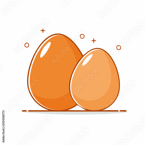 Two Brown Eggs Illustration