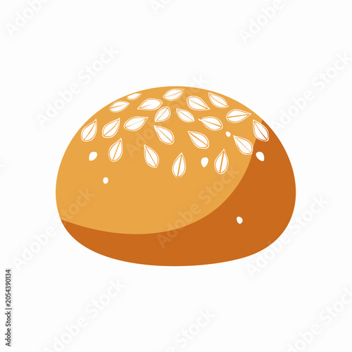 Stylized Burger Bun with Sesame Seeds