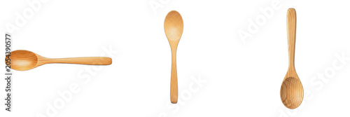 Isolated Wooden Cooking Mixing Spoon 3D Render Transparent Background Kitchen Utensil Baking Tool Culinary Equipment Restaurant Catering Asset High Resolution Commercial Microstock Clip Art Design Ass