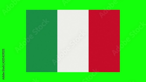 Official Italy National Flag Zooming Out and Centered on Green Screen Background for Global Projects