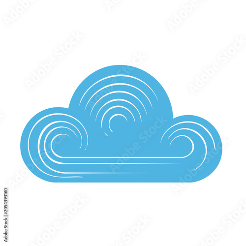 Hand Drawn Blue Cloud Icon Vector