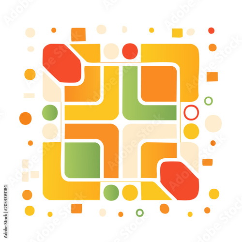 Retro Abstract Geometric Shapes Vector Design