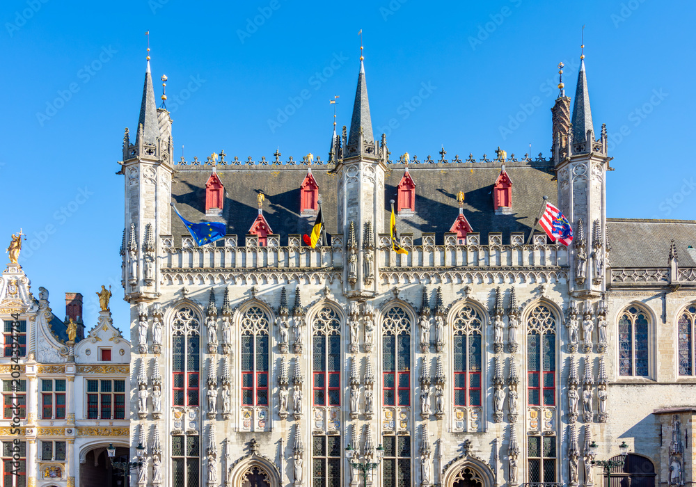 Fototapeta premium City Hall on Burg square, Brugge, Belgium