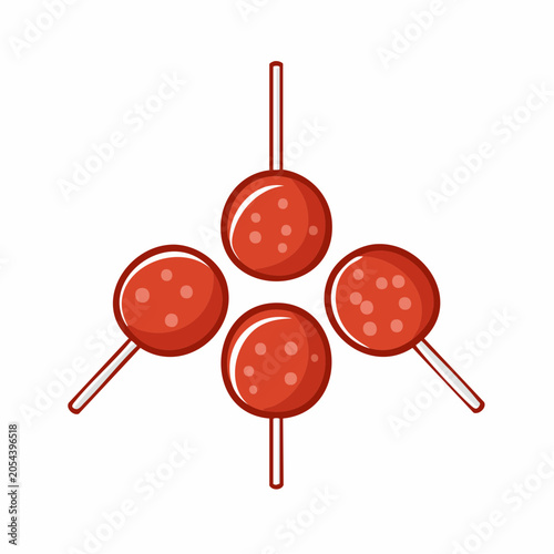 Four Red Lollipops Arranged in a Circle