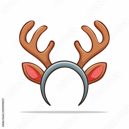 Reindeer Antler Headband with Ears