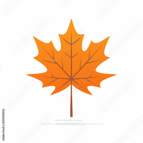 Orange Maple Leaf Icon
