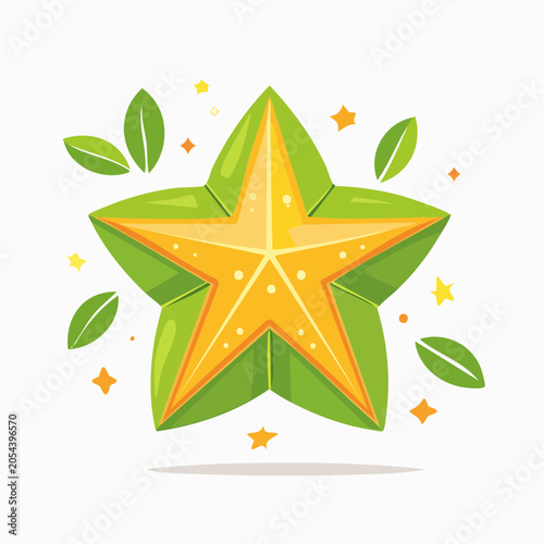 Stylized Star Fruit Illustration