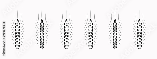 Wheat ears. Black icon of wheat ear