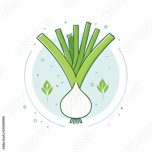 Stylized Leek Vegetable Illustration