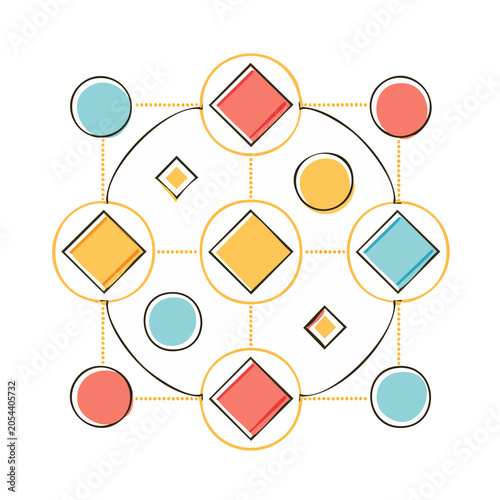 Geometric Network Flat Design Vector