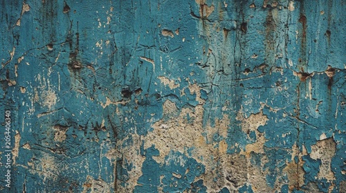 Canvas-taulu Peeling Blue Painted Wall Texture Closeup.