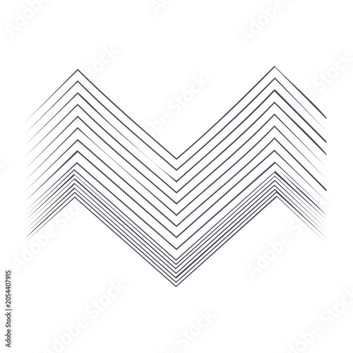 Minimalist zigzag lines vector graphic