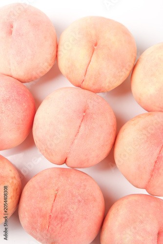 Fresh Yangshan Peaches from Wuxi China - Premium Quality Stone Fruit on White Background